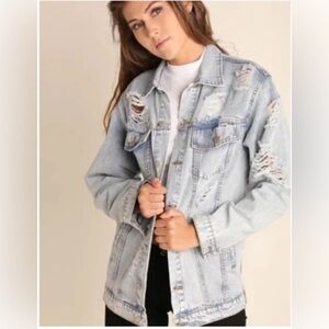 Distressed, stonewashed, denim jacket!